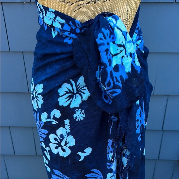 Tropical Blue Sarong Swim Cover-Up - Picture 2 of 11